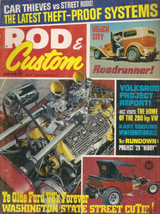 ROD & CUSTOM 1968 JUNE - SPRINGS & HANGERS, 200hp VW ENGINE, CUSTOM SHELBY*